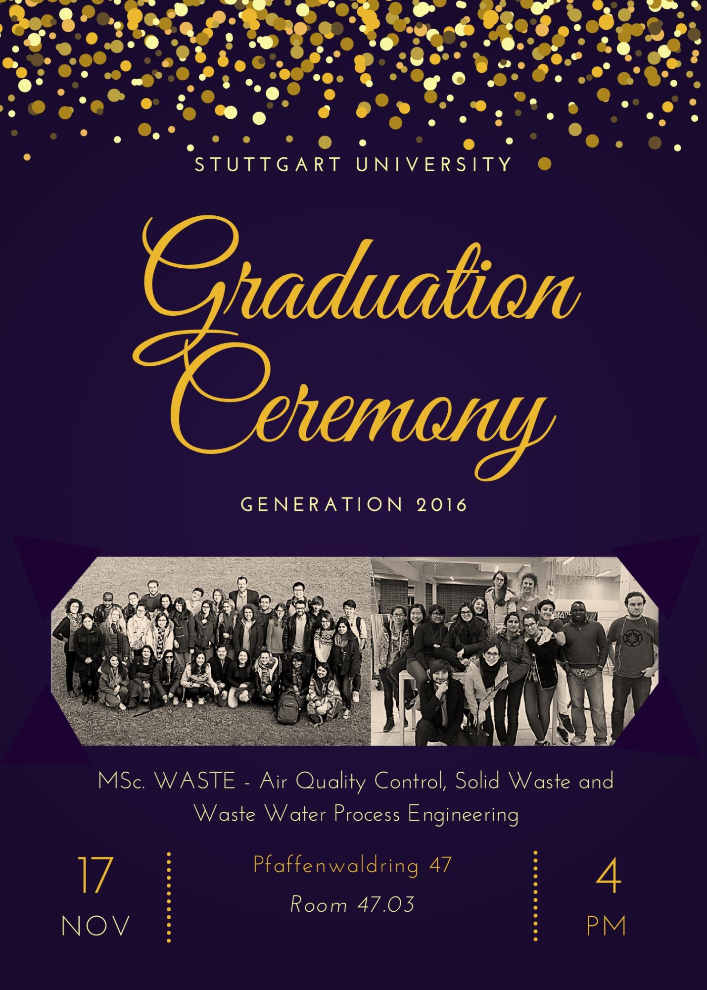 invitation to the graduation ceremony generation 2016 save the